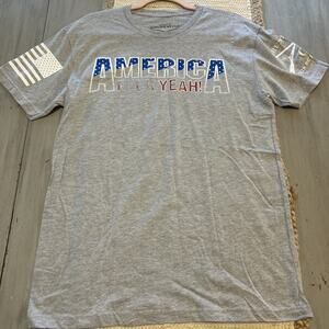 Grunt Style Gray America F Yeah Flag Crew Neck T Shirt Men’s Sz M